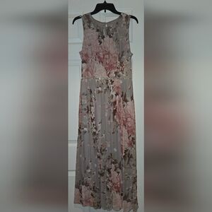 Pink and Brown Sleeveless Sundress for Wedding Guests
